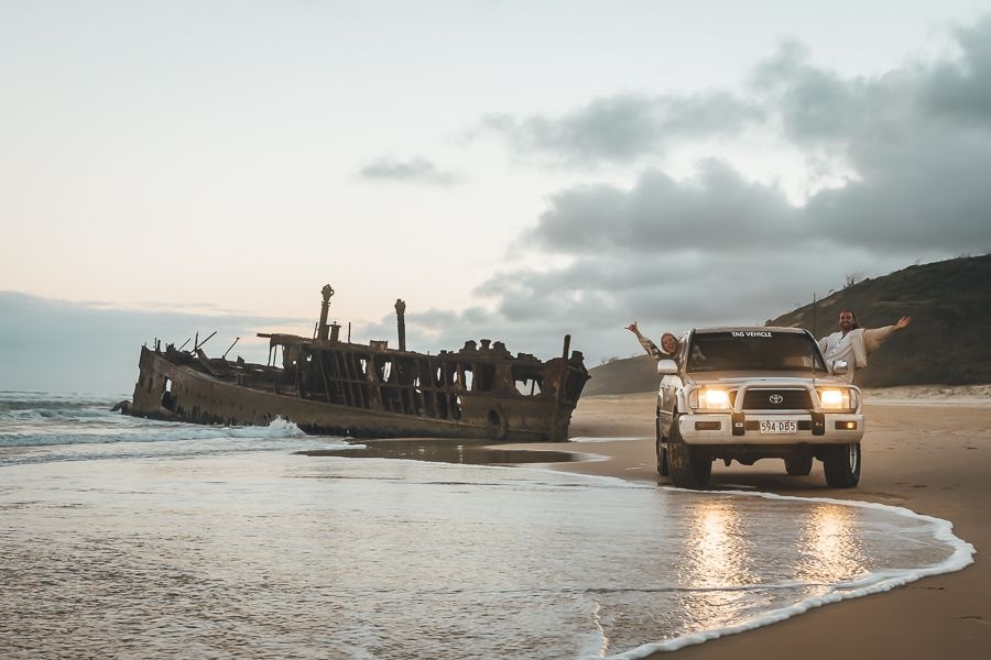 4WD adventure on K'gari Fraser Island beach