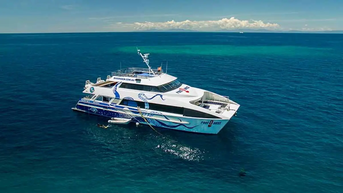 AquaQuest dive boat at Great Barrier Reef from Cairns
