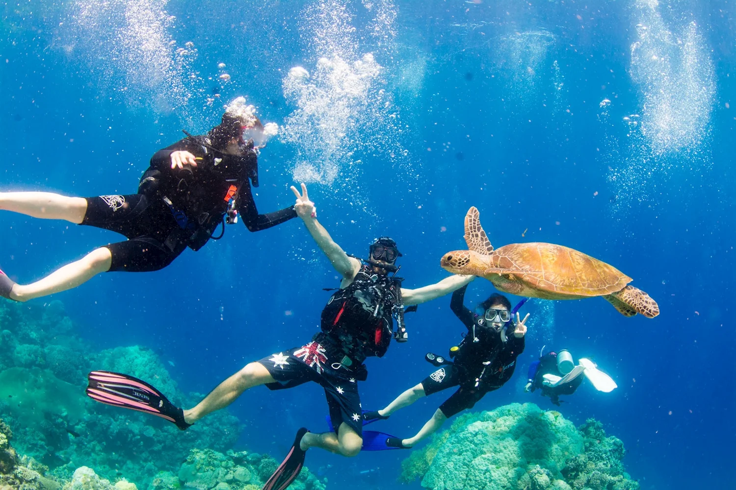 diver completing PADI open water referral course Great Barrier Reef