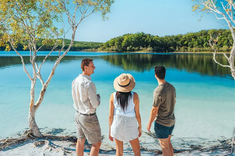 private fraser island 4WD tour noosa, luxury k’gari adventure, fraser island from noosa private trip, lake mckenzie private tour, 75 mile beach tour