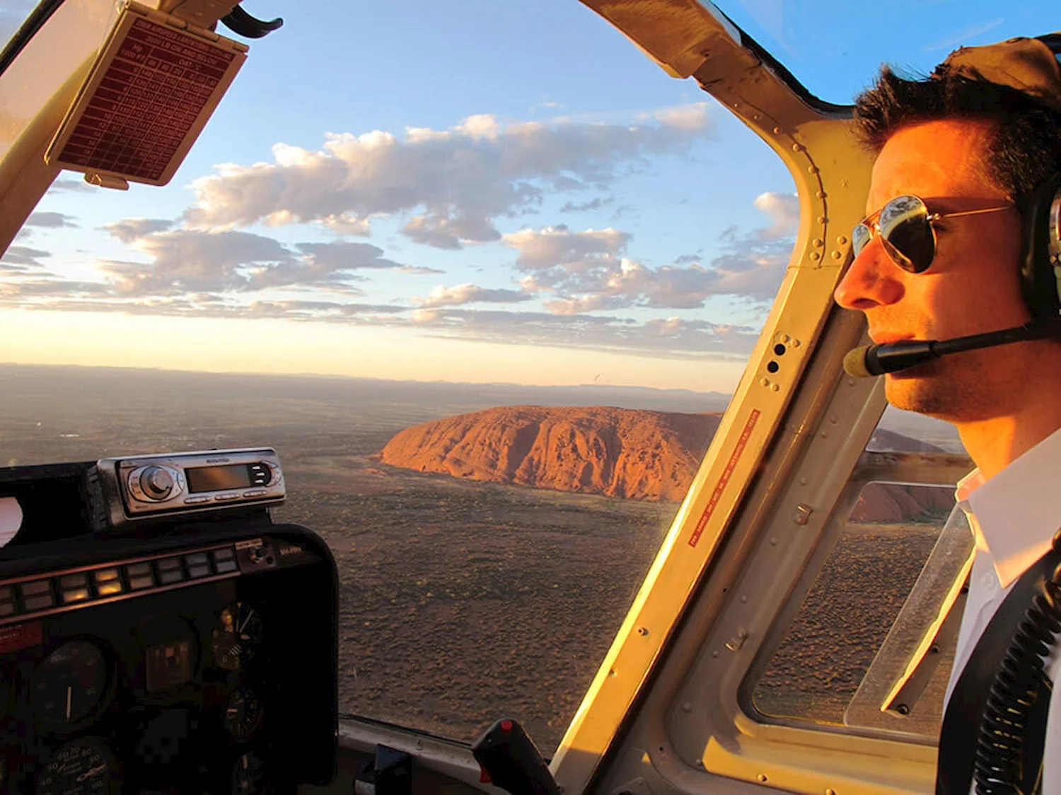 Uluru aerial view sunrise helicopter flight