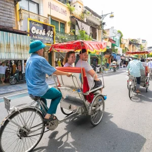 Hanoi Old Quarter rickshaw tour on Vietnam Experience 15 Days trip