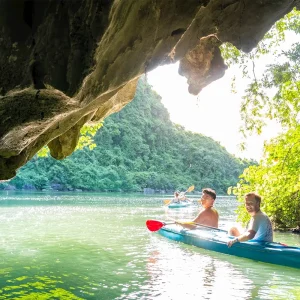 River boat trip in Ninh Binh on a 15 day Vietnam group tour