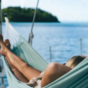 Relaxing during Hammer Whitsundays maxi sailing tour
