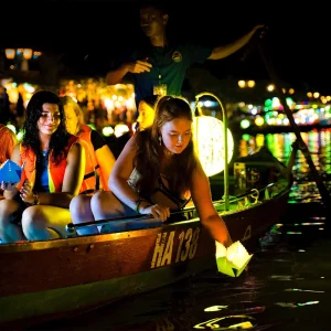 Vietnam Experience tour lantern boats in Hoi An at night