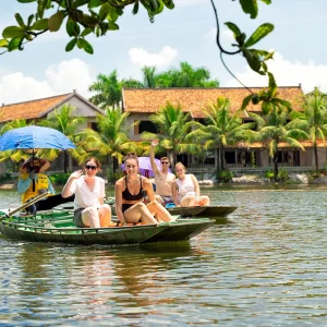 guests kayaking in Ha Long Bay