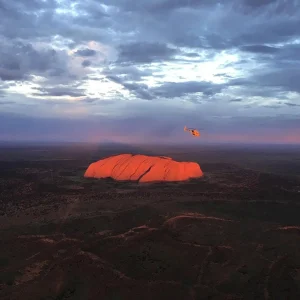 Red Centre sunset helicopter flight view