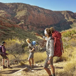 group hiking larapinta trail australia