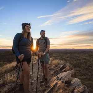hikers on larapinta trail sunrise alice springs