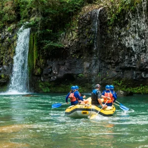 Waterfall scenery on the Tully River rafting