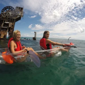 Dundee Adventure Travel | Moreton Island ‘Get Wrecked’ Day Tour (From Brisbane) Transparent-Kayaking-Hero-Shot-scaled
