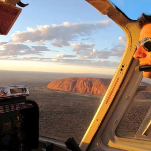 Uluru aerial view sunrise helicopter flight