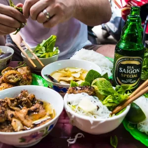 Exploring Hanoi streets on a guided Vietnam group tour