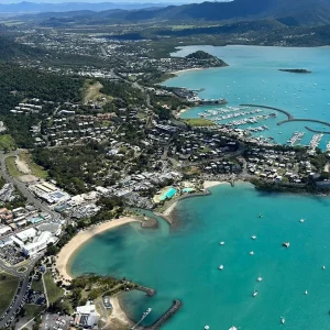 Helicopter flight Whitsunday island view