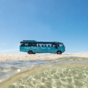 K’gari overnight tour Hervey Bay, Lake McKenzie Fraser Island 2 day tour, Maheno Shipwreck K’gari tour, Champagne Pools Fraser Island