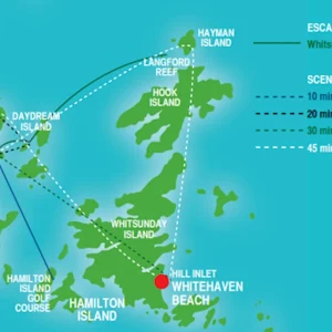 Whitehaven and Hill Inlet helicopter flight map
