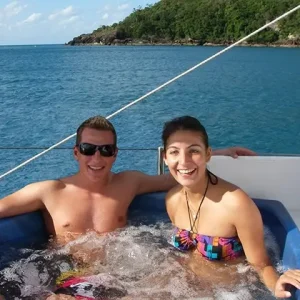 Freshwater jacuzzi onboard Whitsundays sailing adventure